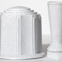 White Granite Cremation Urn &amp; Cemetery Flower Vase