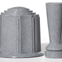 Grey Granite Colored Cremation Urn &amp; Cemetery Flower Vase