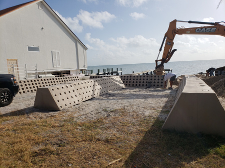 Sandsaver Modules being filled with Concrete