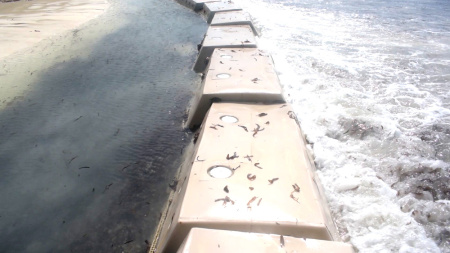 Sandsaver Beach Erosion Solution installed in Ocean