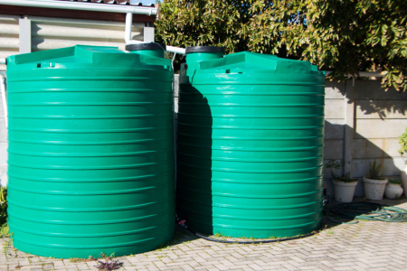 Rotomolded Rainwater Tanks outside