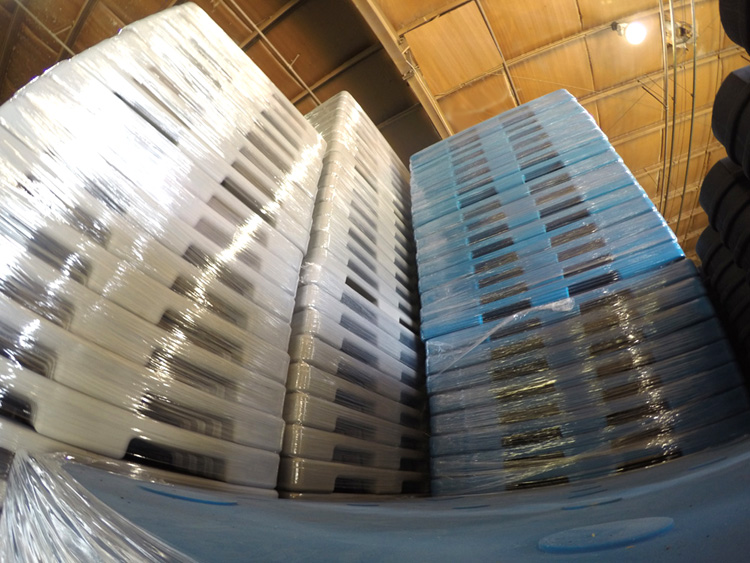 Plastic Pallets Stacked Up